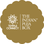 Indian Puja Box logo on gold